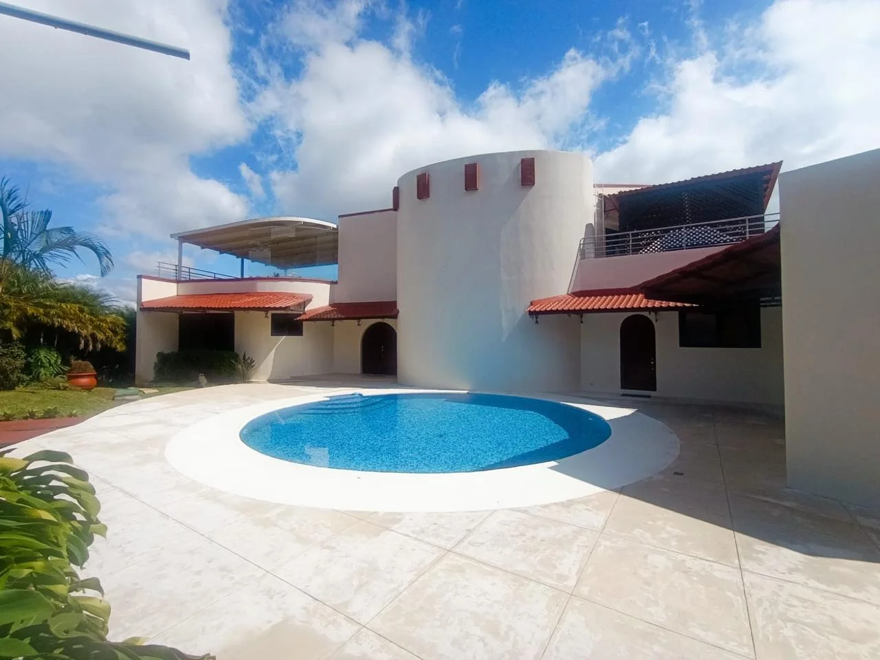 Main exterior and pool