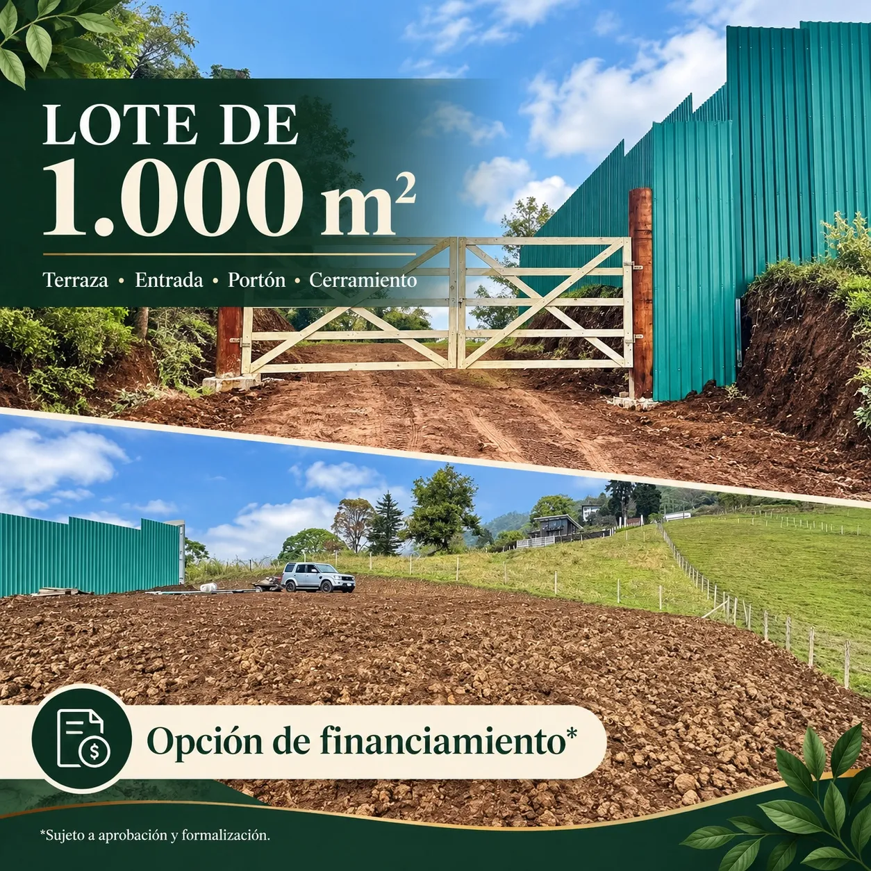 Portada del lote de 1.000 m²